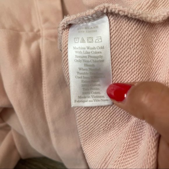 EVERLANE Women's Pink Classic Terry Crew Neck Oversized Sweater Dress Size XS - Picture 10 of 10